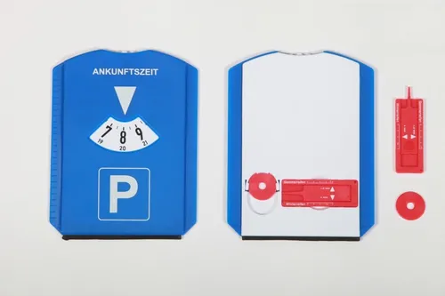 1x Parkscheibe mit Eiskratzer Eisschaber, Einkaufschip, Profiltiefenmesser