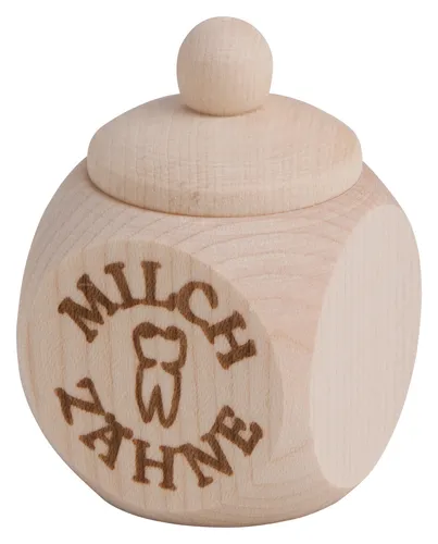 Holzdose Dose Zahndose Milchzahndose mit Schraubdeckel Milchzähne 3 x 3 x 5 cm