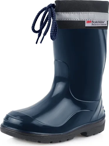 Ladeheid Kinder Gummistiefel LA-972 - Dunkelblau/Schwarz, 27 EU - Gummistiefel für Kinder, 100% wasserdicht und aus robustem PVC. Ideal für regnerisches Wetter, leicht zu reinigen und mit reflektierendem Band für zusätzliche Sicherheit.