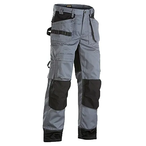 Arbeitshose Multifunktion Bodenleger 1504 - Blakläder Grau/Schwarz - Arbeits- & Schutzkleidung mit CORDURA® Verstärkung und vielen praktischen Taschen für optimale Organisation und Tragekomfort, ideal für Handwerker und Profis.