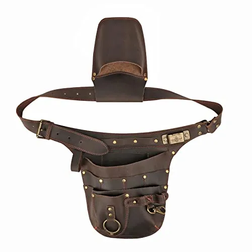 Tourbon Werkzeugtasche aus echtem Leder, verstellbare Taille, Arbeitsgürteltasche für Elektriker, Tischler