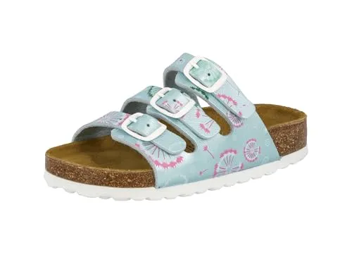 Lico Bioline Flower Kids Mädchen Niedrige Hausschuhe, Mint, 31 EU - Laufschuhe für Kinder mit flachem Absatz, aus hochwertigem Synthetik und kuscheligem Flor-Textilfutter für optimalen Komfort und Wärme.