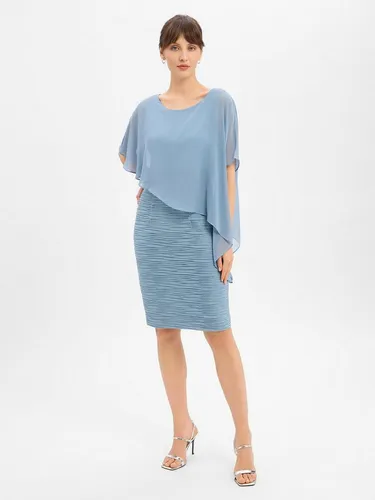 SWING Minikleid Cocktailkleid mit Überwurf in blau von Swing