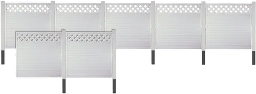 Tetzner & Jentzsch Sichtschutzelement LANGLEY 5 - Hochwertiger PVC-Kunststoffzaun - Elegantes Sichtschutzelement aus langlebigem PVC mit Aluminiumpfosten. Pflegeleicht und robust, ideal für eine stilvolle und langlebige Gartenabgrenzung.