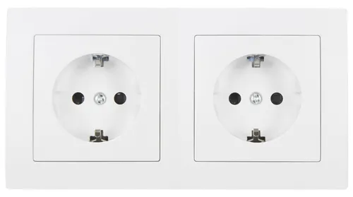 MC POWER - Wand-Steckdose FLAIR Set Beginner 2S, 3-teilig Doppelsteckdose in Weiß, matt, modernes Design und flexibler Einbau für jede Einrichtung