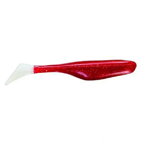 Jenzi River Shad USA – Bass Gummi Kunstköder Glitter Rot Weiß 9cm
