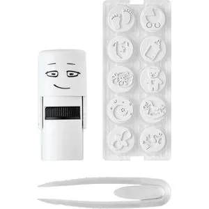 Colop Motivstempel Little Nio Set, Ø 1,7 cm, 12-teilig, Baby, mit Stempelkissen