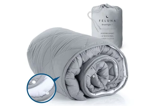 Wohndecke Bettdecke 4-Jahreszeiten Feluna, Steppdecke mit Druckknöpfen