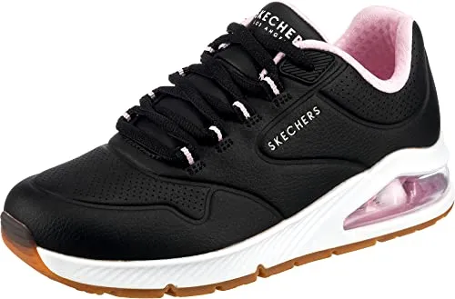 Skechers Damen 155542 BLK Sneaker, Black Duraleather/Lt.Pink Mesh Trim, 35 EU