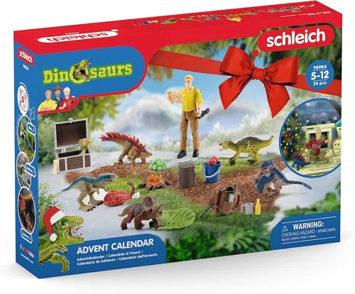 schleich 98984 Adventskalender 2023 DINOSAURS - 24-teiliges Spielset für Kinder ab 5 Jahren, mit exklusiven Figuren und spannender Schatzsuche