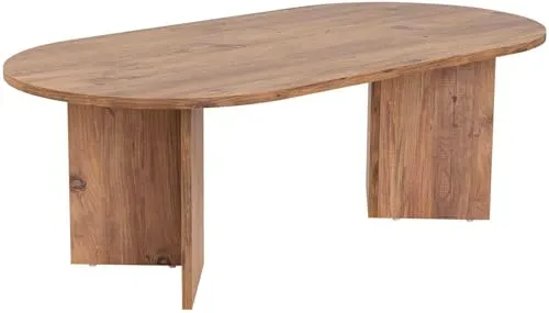 Stylish Coffee Table Atlantic Pine 119 cm | Hanah Home - Beistelltische fürs Wohnzimmer, aus 100% melaminbeschichtetem Spanholz für hohe Langlebigkeit und Kratzfestigkeit, ideal für moderne Wohnräume.