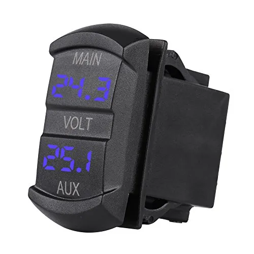 KIMISS LED Digital Car Panel, 10-60V Universal Dual Voltage Monitor Voltmeter für RV ATV Auto Pickup