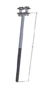 Uchwyt uniwersalny do drutu i bednarki z kołkiem rozporowym, L=250 mm