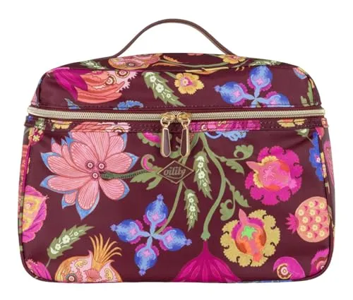 Oilily Kosmetiktasche Cocos Beauty Case Tawny Port - Praktische Kulturtasche mit geräumigem Hauptfach und vielseitigen Fächern für optimale Organisation. Mit Spiegel und robustem Design ist sie der ideale Begleiter für unterwegs.