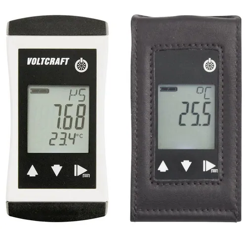 VOLTCRAFT LWT-110 Hochauflösendes Leitwert-Messgerät - Wasserzähler mit ergonomischem Design, IP67 Schutz und beleuchtetem Display. Ideal für Reinwasseranwendungen in Laboren und Qualitätssicherung.