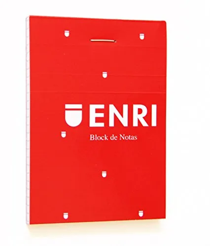 Enri 100105346 – Pack von 10 Haftnotizen gehefteter Paperback, Rot