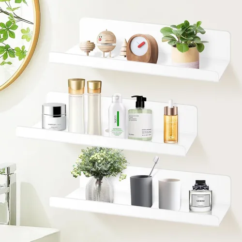 Produktbild Wandregal Set 3er Weiß – Schweberegal 30cm ohne Bohren