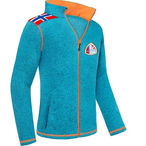 Nebulus Herren Fleecejacke NORSKY, warme Fleece Jacke, mit langem Full-Zip Reißverschluss, türkis meliert - 3XL