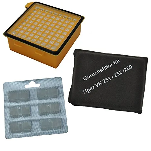 Set HEPA Filter, Geruchsfilter und 6 Duftblocks, kompatibel mit Vorwerk Tiger VK 260