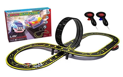 Scalextric G1149 Micro Law Enforcer Slot Racing Set, Einzelbett, Mehrfarbig