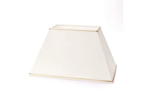 Hochwertiger Lampenschirm Stoffschirm creme mit Goldkante rechteckig