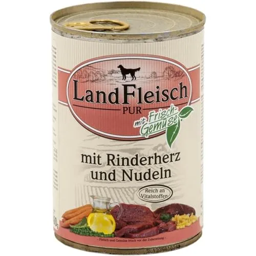 LandFleisch | Pur Rinderherz & Nudeln | 12 x 400 g