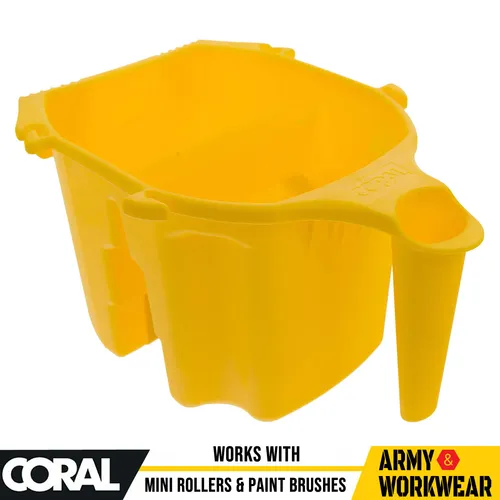Coral Farbe Kessel Eimer für Mini-Rollers Und Pinsel Twin-Section 1.25 Liter