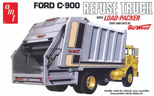 Ford C-900 Refuse Truck with Load-Packer Müllwagen 1:25 AMT Model Kit AMT1247