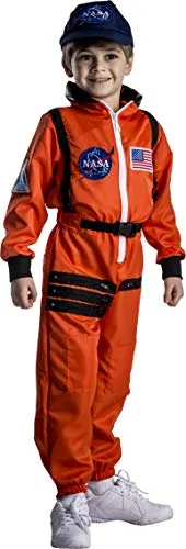Dress Up America Astronautenkostüm Kinder – NASA-Raumanzug in Orange für Jungen und Mädchen