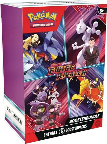 Pokémon-Sammelkartenspiel: Boosterbundle Karmesin & Purpur – Ewige Rivalen - Sammelkarten Packs & Sets – Erlebe spannende Kämpfe mit 6 Boosterpacks voller neuer Karten und strategischer Möglichkeiten, um deine Gegner zu besiegen!