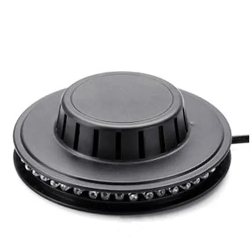 LED Partylicht mit Musiksensor, buntes RGB Licht, 48 LED Rotierende Wandleuchten Flash,Hintergrund Dekorative Lichter Bühne Lichter, Schwarz