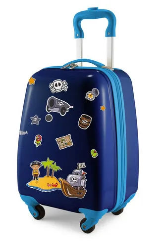 Hauptstadtkoffer Handgepäckkoffer For Kids, 4 Rollen, Kindertrolley mit Piratenaufklebern, ABS / Polycarbonat