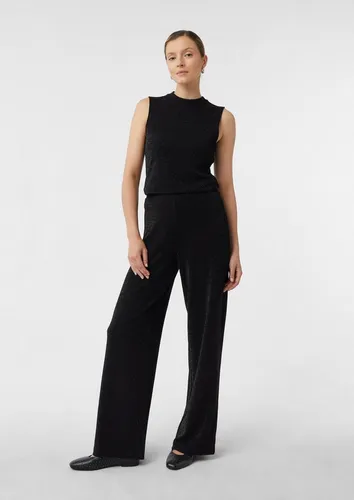 comma Chinos Hose Jersey-Hose mit weitem Bein und Glitzergarn