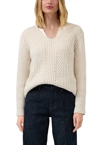 s.Oliver Strickpullover mit Glitzergarn in beige von s.Oliver