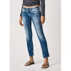 Pepe Jeans Straight-Jeans VENUS - Schmale Beine in Blau 30 - Stylische Straight-Jeans für Damen mit schmalem Bein, aus elastischem Denim für optimalen Tragekomfort und pflegeleicht. Perfekt für den Casual-Look!
