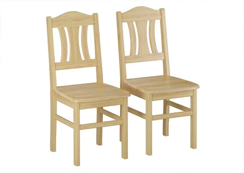 ERST-HOLZ Esszimmerstuhl - Robuster Massivholzstuhl aus Kiefer im Doppelpack - Stühle, robuster Doppelpack aus Kiefernholz, maximal belastbar bis 150 kg, jedes Stück ein Unikat durch natürliche Maserung.