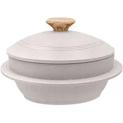 Steinschale Dolsot Bibimbap mit Deckel 24 cm – Hot Pot Suppe Weiß