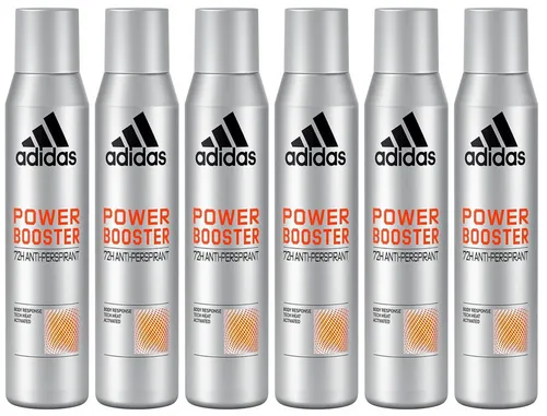 6x adidas Power Booster Anti-Transpirant Deo Body Spray, 72H Frische 200ml
