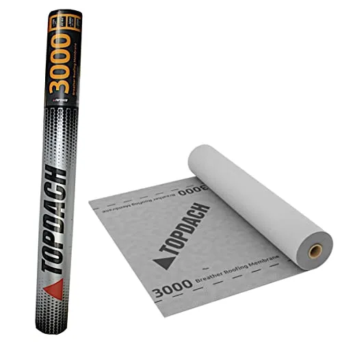 75qm TOPDACH 3000 Die dreilagige, hoch dampfdurchlässige Dachbahn Dachmembran Unterdeckbahn 100g/m2 Sd=0,02m