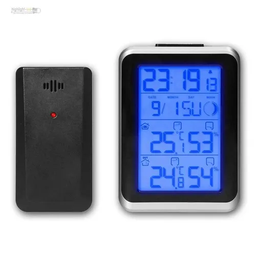 digitales Innen-/Außen-Thermometer, FUNK Sensor-Fühler Temperatur & Hygrometer