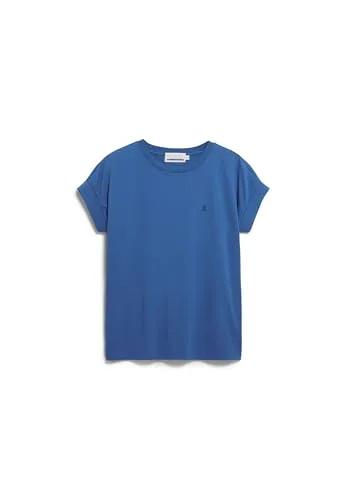 Armedangels Regular Fit T-Shirt aus reiner Baumwolle Modell 'DAARA' in Blau, Größe L