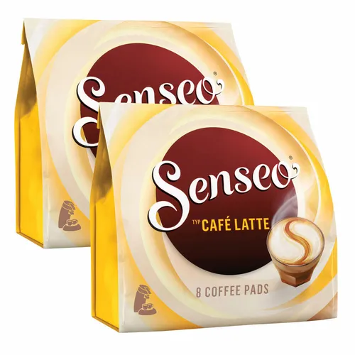 SENSEO KAFFEEPADS Café Latte, Aromatischer Kaffee, Milchkaffee Pad, 2 x 8 PADS