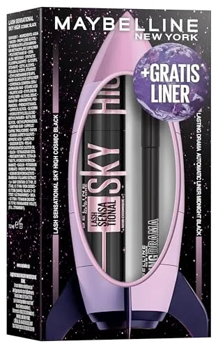 Maybelline New York XMAS Set Sky High Cosmic Black Mascara & Lasting Drama Automatic Eyeliner 10 Black