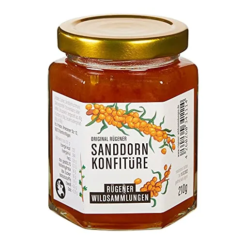 Original Rügener Sanddorn Konfitüre - Brotaufstrich aus vollreifen Sanddornbeeren, reich an Vitamin C und vegan. Handgefertigt für einen einzigartig fruchtig-säuerlichen Geschmack.