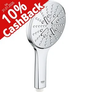 GROHE Duschkopf Rainshower SmartActive 130 – Handbrause mit 3 Strahlarten - Handbrause mit 3 Strahlarten für individuelles Duscherlebnis. Mit GROHE Long-Life Oberfläche und SpeedClean Antikalk-System für einfache Reinigung und Langlebigkeit.