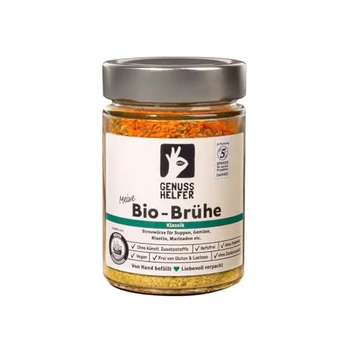Bremer Gewürzhandel Bio-Brühe, Bio Gemüsebrühe ohne Hefe und Glutamate, Suppenpulver, zum Kochen von Suppen und Saucen, 250g