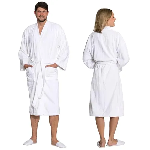 ZOLLNER Unisex-Bademantel aus 100% Baumwolle - Bademäntel mit Kimono-Kragen, ideal für Zuhause oder Wellness, aus hochwertiger 100% Baumwolle mit OEKO-TEX® Zertifizierung für optimale Hautverträglichkeit.