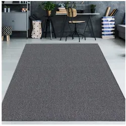 TeppichHome24 Teppich Robuster Kurzflorteppich, rechteckig, Höhe: 4 mm, einfarbig, pflegeleicht und schmutzabweisend grau rechteckig | 133 cm x 170 cm x 4 mm