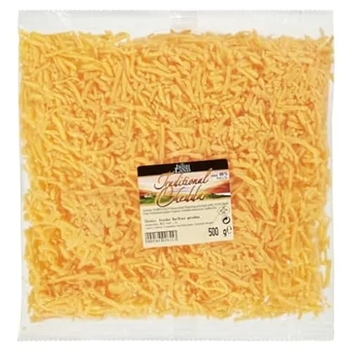 Irish Castle Traditional Cheddar Hartkäse, gehobelt, 48% Fett i.Tr. 500 g Beutel