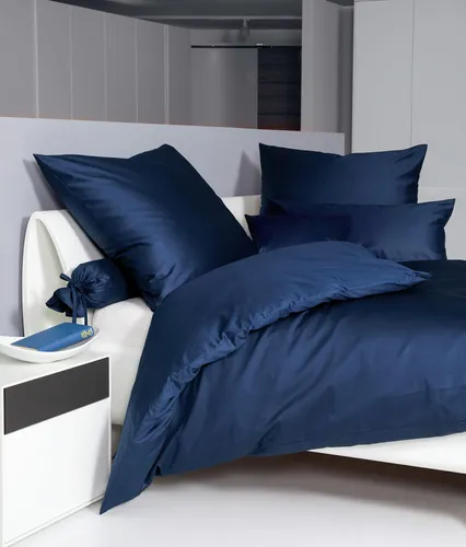 Janine Bettwäsche Colors 31001, Mako-Satin, 2-teilig in blau von Original Janine